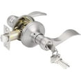 thumbnail image 1 of Wave Style Lever Handles Entrance Door Knobs Entry Door Locks Brushed Nickel, 1 of 5