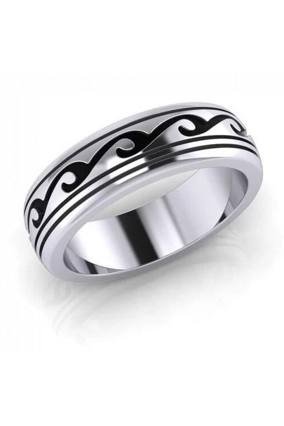 Wave Surf Spinner Ring 925 Sterling Silver Fine Beach Ocean Surfing Sea Jewelry