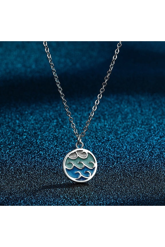 Wave Surfer Charm Dainty Necklace Minimalist Jewelry To Gift For Her