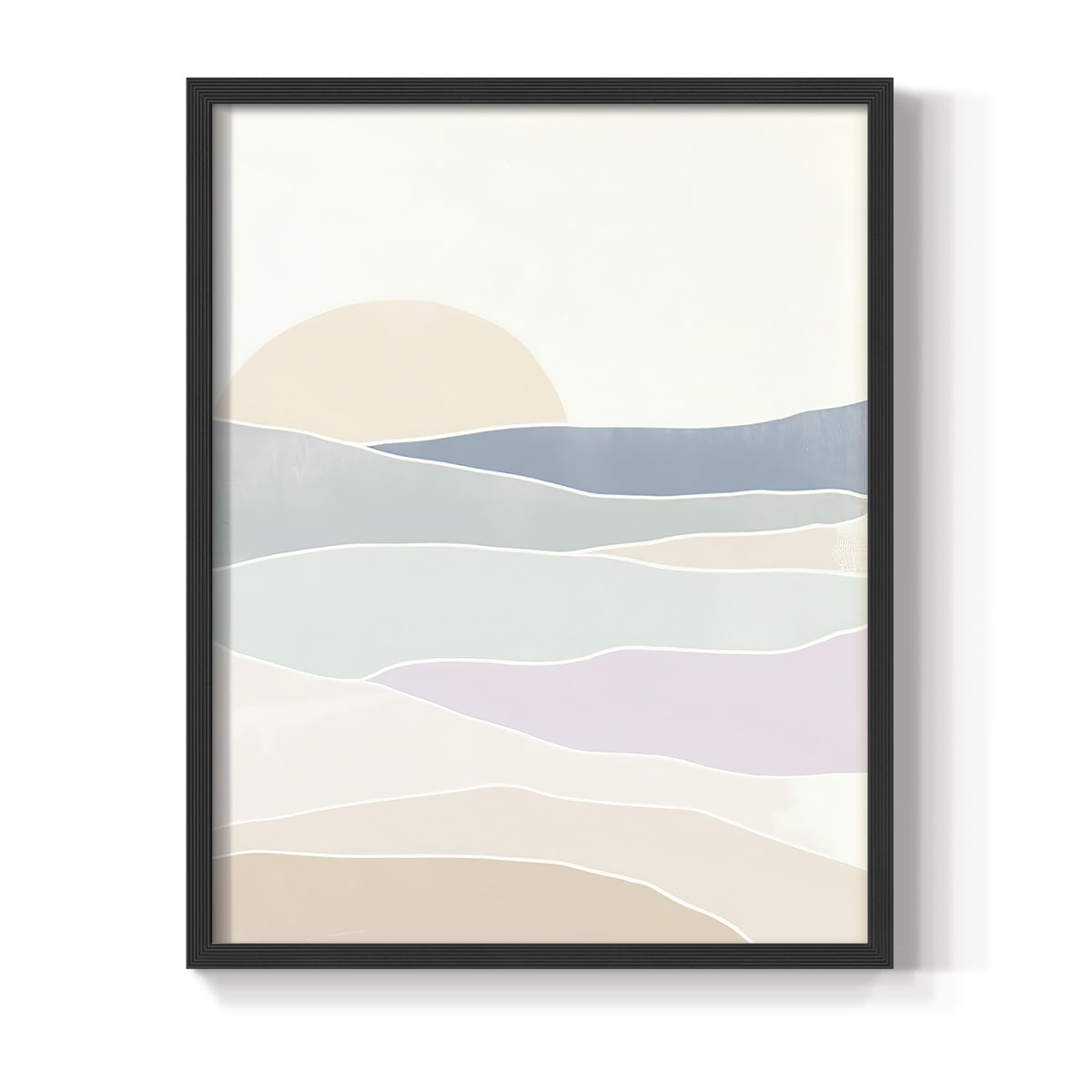 Wave Tableau I Framed Print in Black Solid Wood 22 x 28 Framed Print