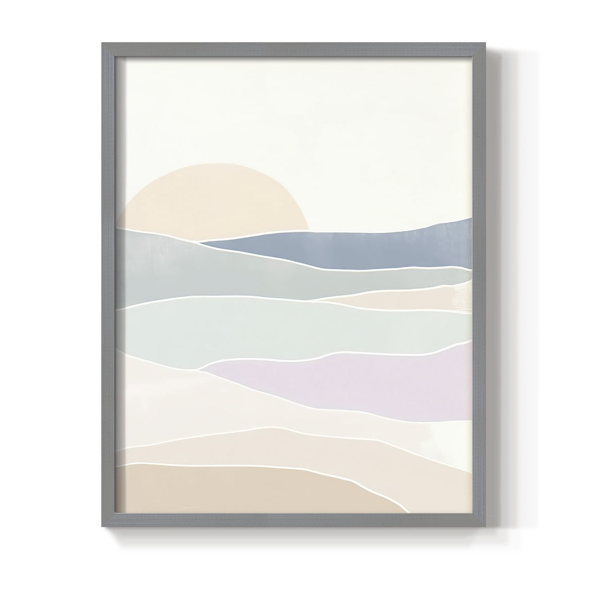 Wave Tableau I Framed Print in Gray Solid Wood 11 x 14 Framed Print