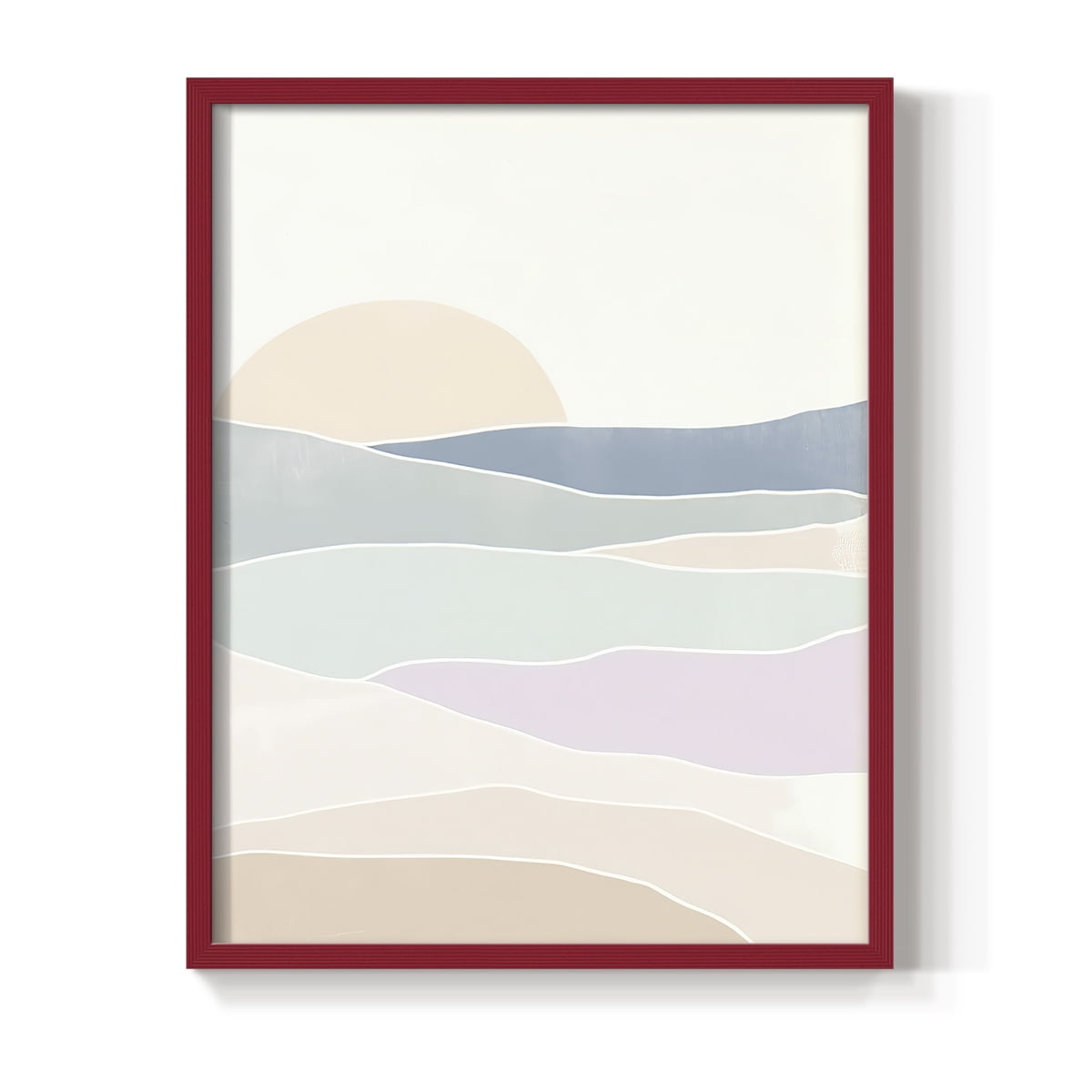 Wave Tableau I Framed Print in Red Solid Wood 11 x 14 Framed Print