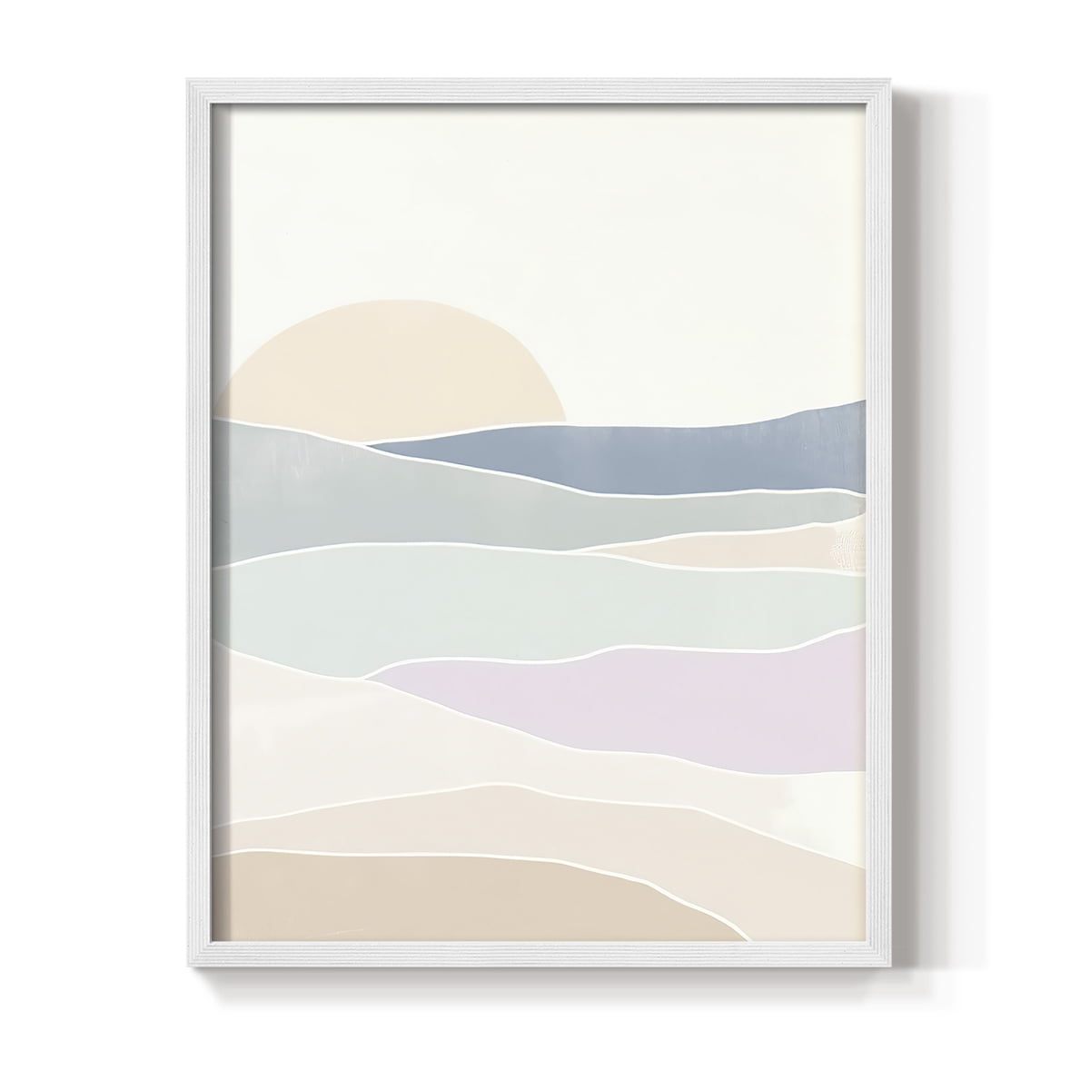 Wave Tableau I Framed Print in White Solid Wood 11 x 14 Framed Print