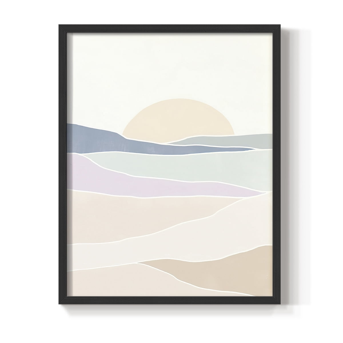 Wave Tableau II Framed Print in Black Solid Wood 22 x 28 Framed Print