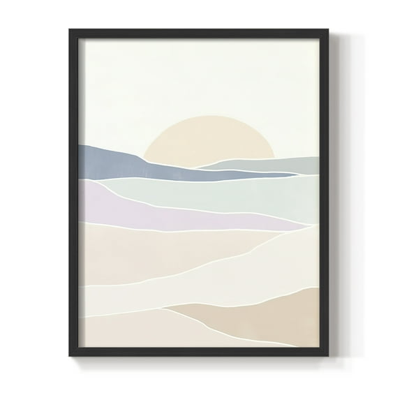Wave Tableau II Framed Print in Black Solid Wood 8 x 10 Framed Print