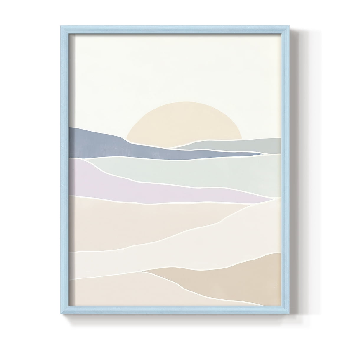 Wave Tableau II Framed Print in Blue Solid Wood 11 x 14 Framed Print