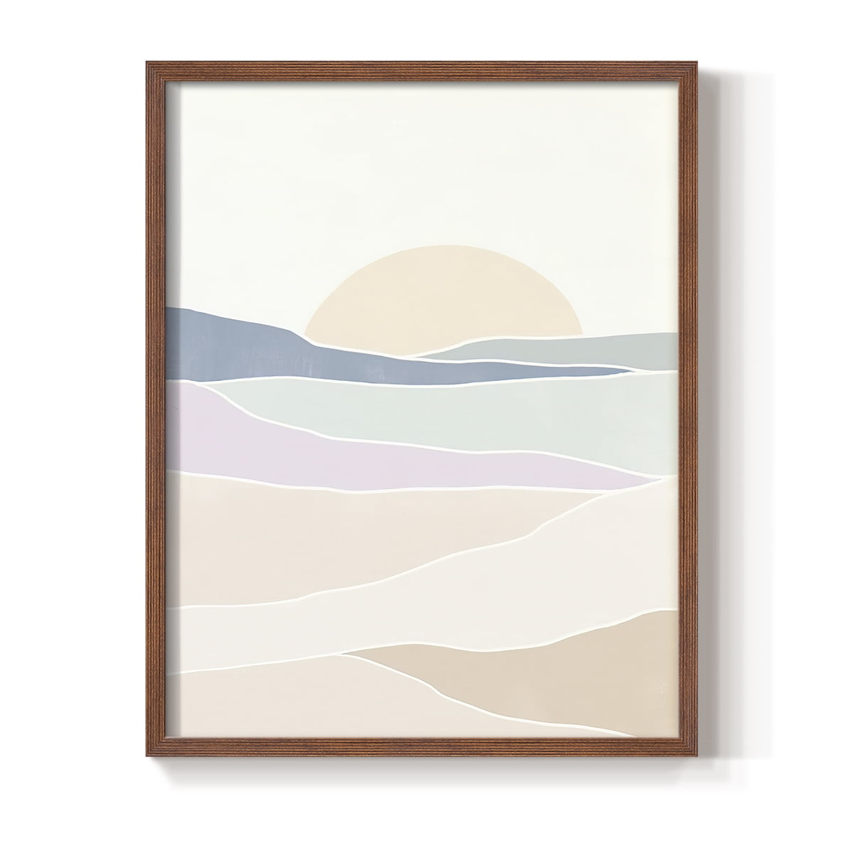 Wave Tableau II Framed Print in Brown Solid Wood 11 x 14 Framed Print