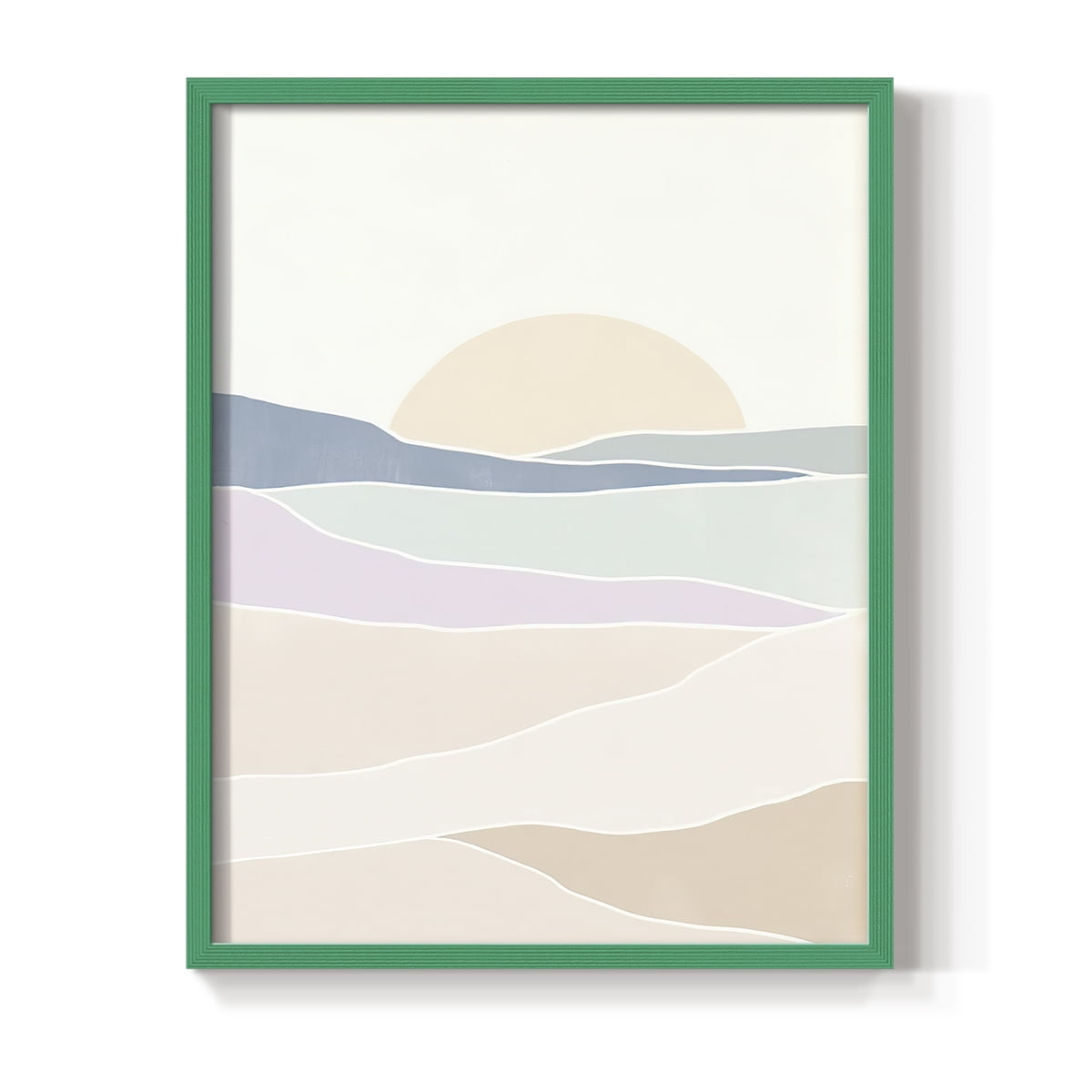Wave Tableau II Framed Print in Green Solid Wood 8 x 10 Framed Print
