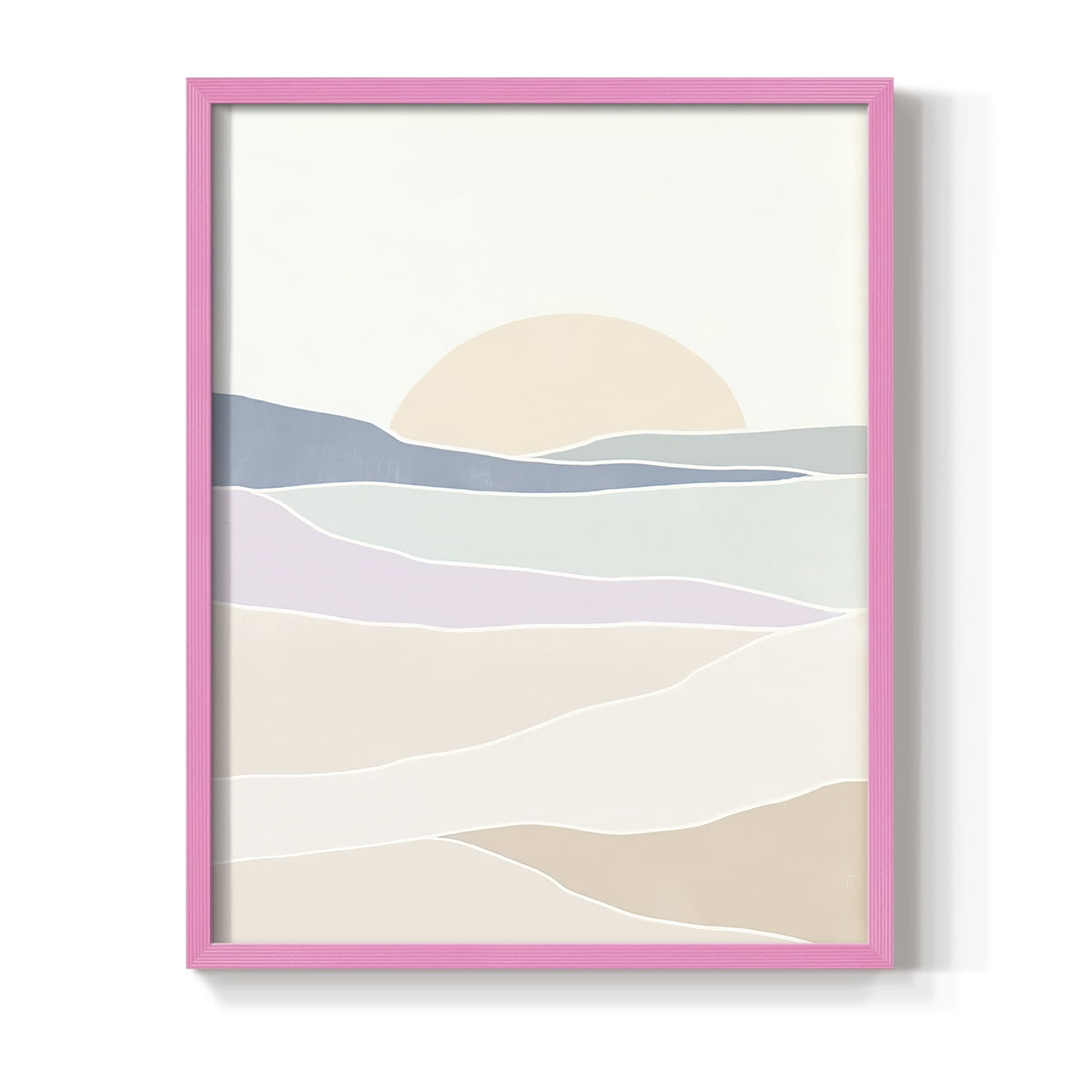 Wave Tableau II Framed Print in Pink Solid Wood 8 x 10 Framed Print