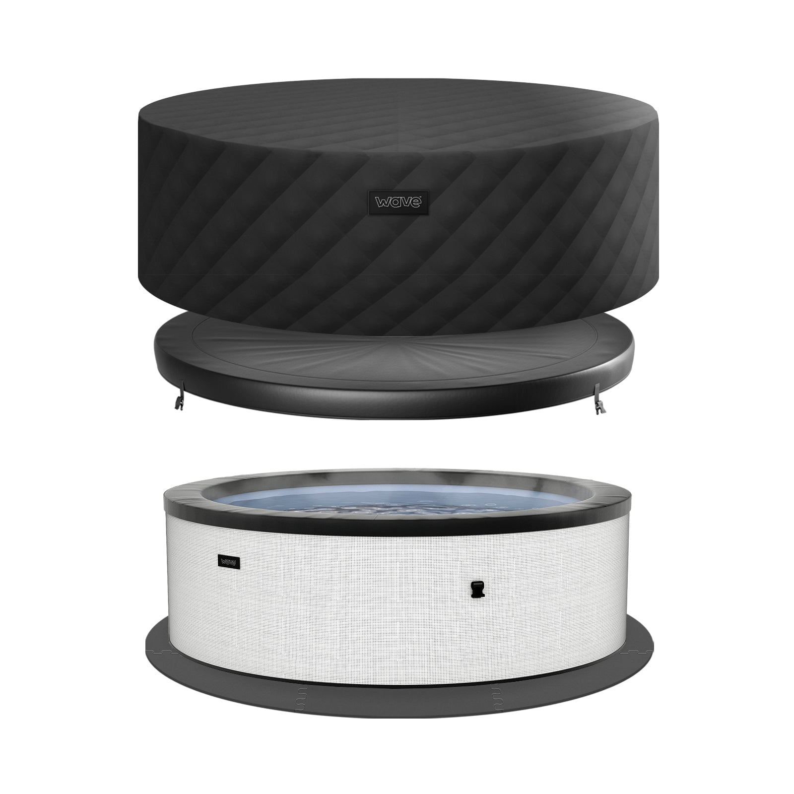 Wave Tahoe 6-Person Square Eco Foam Hot Tub, EnergySave Bundle | 90-Jet | Pebble White