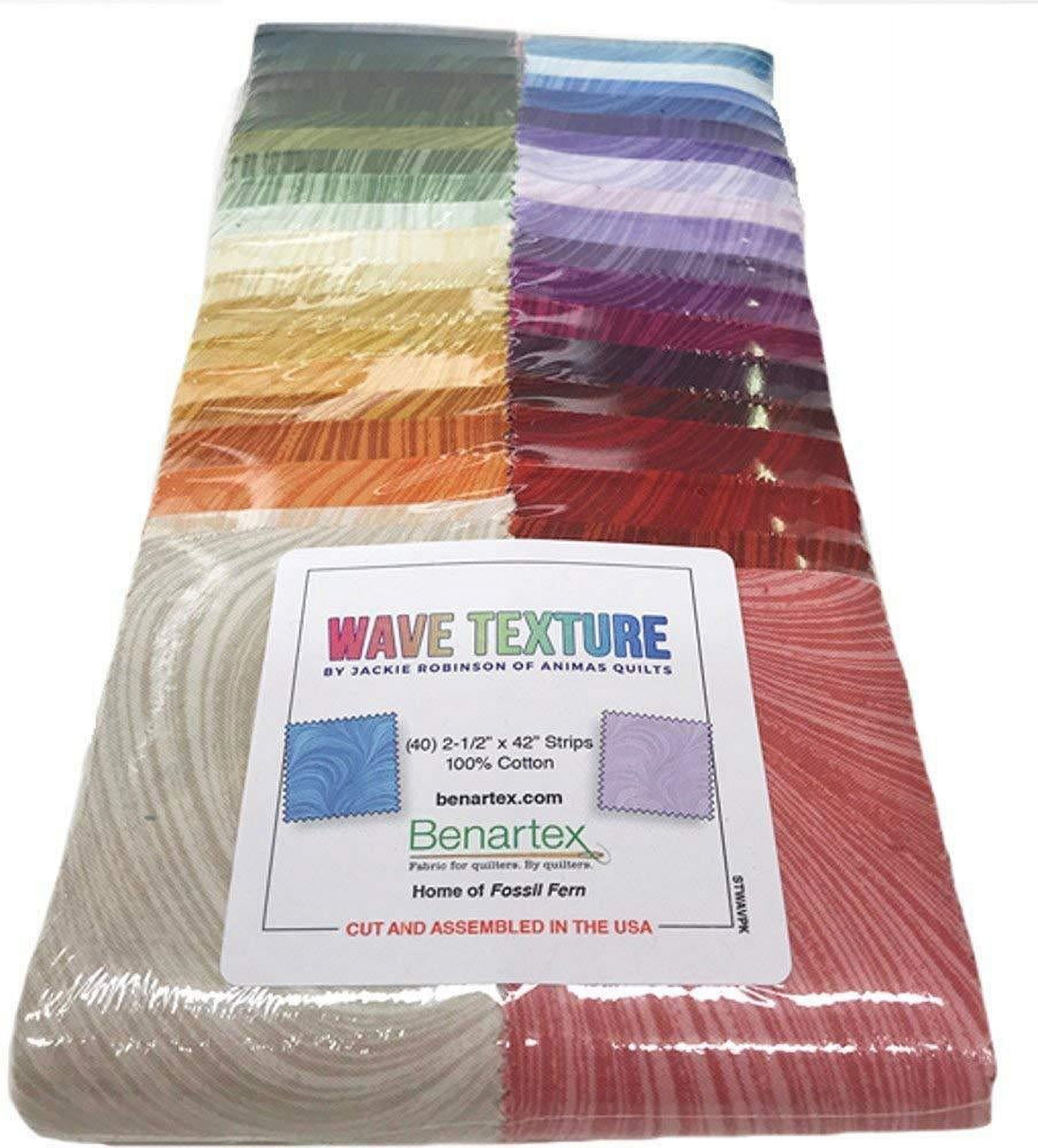 Wave Texture Strip-Pies by Jackie Robinson: 40 2.5-inch Strips - Benartex
