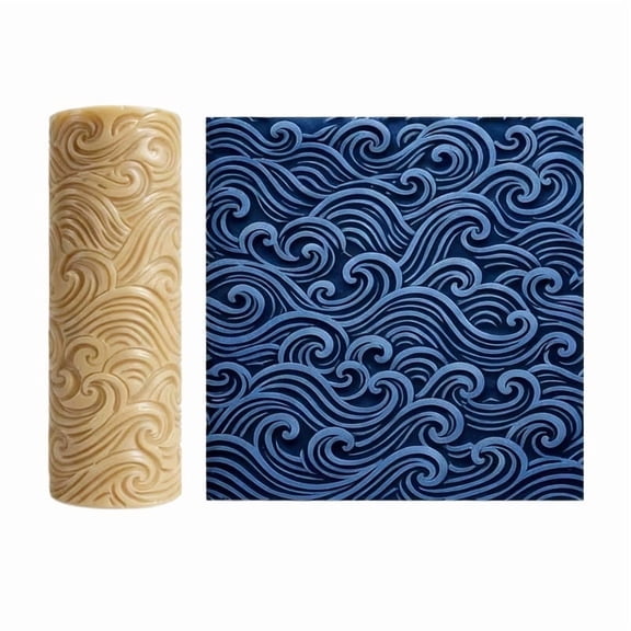 Wave Textured Roller | Premium Polymer Clay Embossing Tool for Ceramics and Crafting