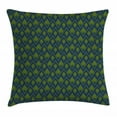thumbnail image 1 of Wave Throw Pillow Cushion Cover, Abstract Chevron Zigzag Inspired Geometric Motif Depiction in Vibrant Colors, Decorative Square Accent Pillow Case, 16" X 16", Indigo Apple Green, by Ambesonne, 1 of 2
