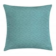 thumbnail image 1 of Wave Throw Pillow Cushion Cover, Abstract Pattern in Calm Colors and Fish Sketches Nautical Sea Animals Doodle, Decorative Square Accent Pillow Case, 20" X 20", White and Pale Teal, by Ambesonne, 1 of 2
