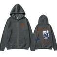 thumbnail image 1 of Wave To Earth Cat 0.03 World Tour Zipper Hoodie Men's Fleece Oversized Zip Up Sweatshirt Men Women Korean Fashion Zip Up Jacket, 1 of 6