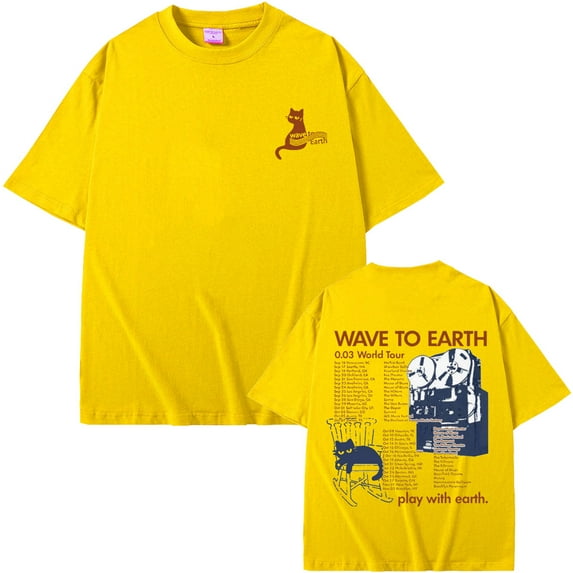 Wave To Earth Merch Cat 0.03 World Tour T Shirt Men Women Korean Fashion Trend T-shirt Men's Cotton Oversized T-shirts Y2k Streetwear