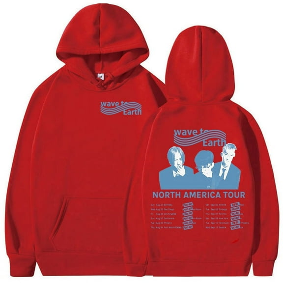Wave To Earth Merch Tour Print Hoodie Men's Women Fashion Retro Oversized Sweatshirt Fleece Pullover Clothing Hoodies