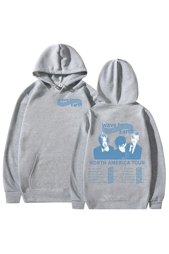 Wave To Earth Merch Tour Print Hoodie for Men Women Fashion Retro Oversized Sweatshirt Fleece Pullover Clothing Hoodies