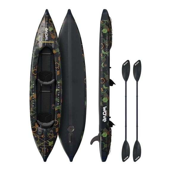 Wave Trailblazer 3.0 Inflatable Kayak | 2-Person Drop-Stitch Touring Kayak | Camo