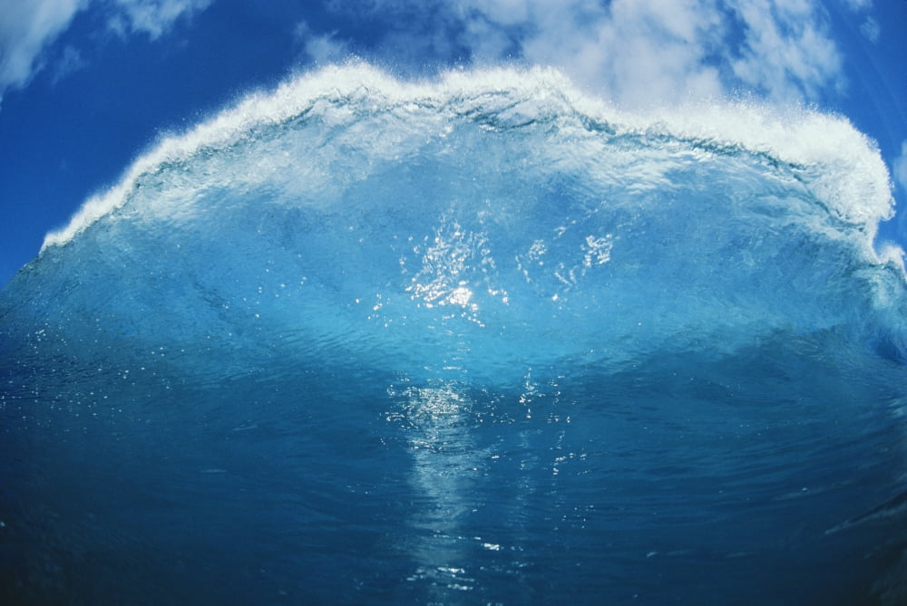Wave Tube Looking Towards The Sky View From Front Blue Sky In Background Canvas Art - Liysa Swart Design Pics (40 x 26)