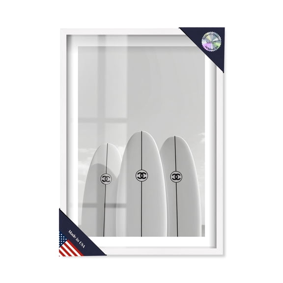 Wave Walkers Shadowbox Print Fashion Art Prints by Notoriart, White Frame, 37 x 55