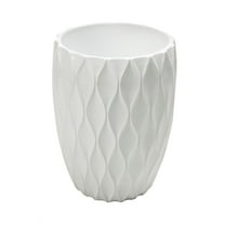 Wave White Wastebasket