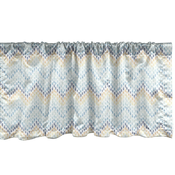Ambesonne Wave Valance Pack of 2, Chevron Abstract Curves Art, 54"X12", Sea Blue Multicolor