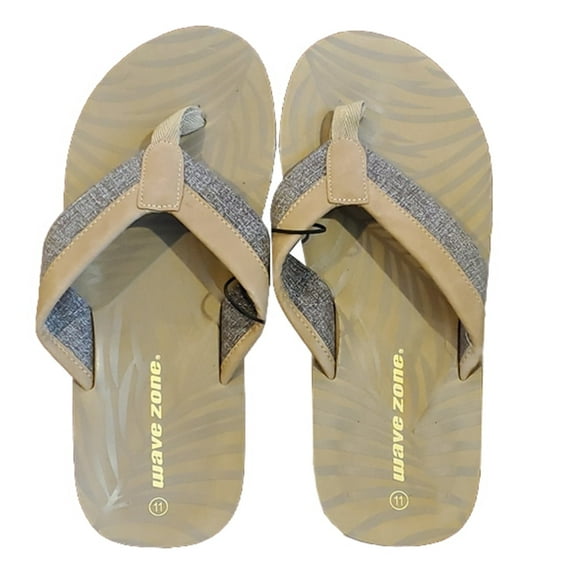 Wave Zone Men's Palm Flip Flop Sandal (Tan, 12)