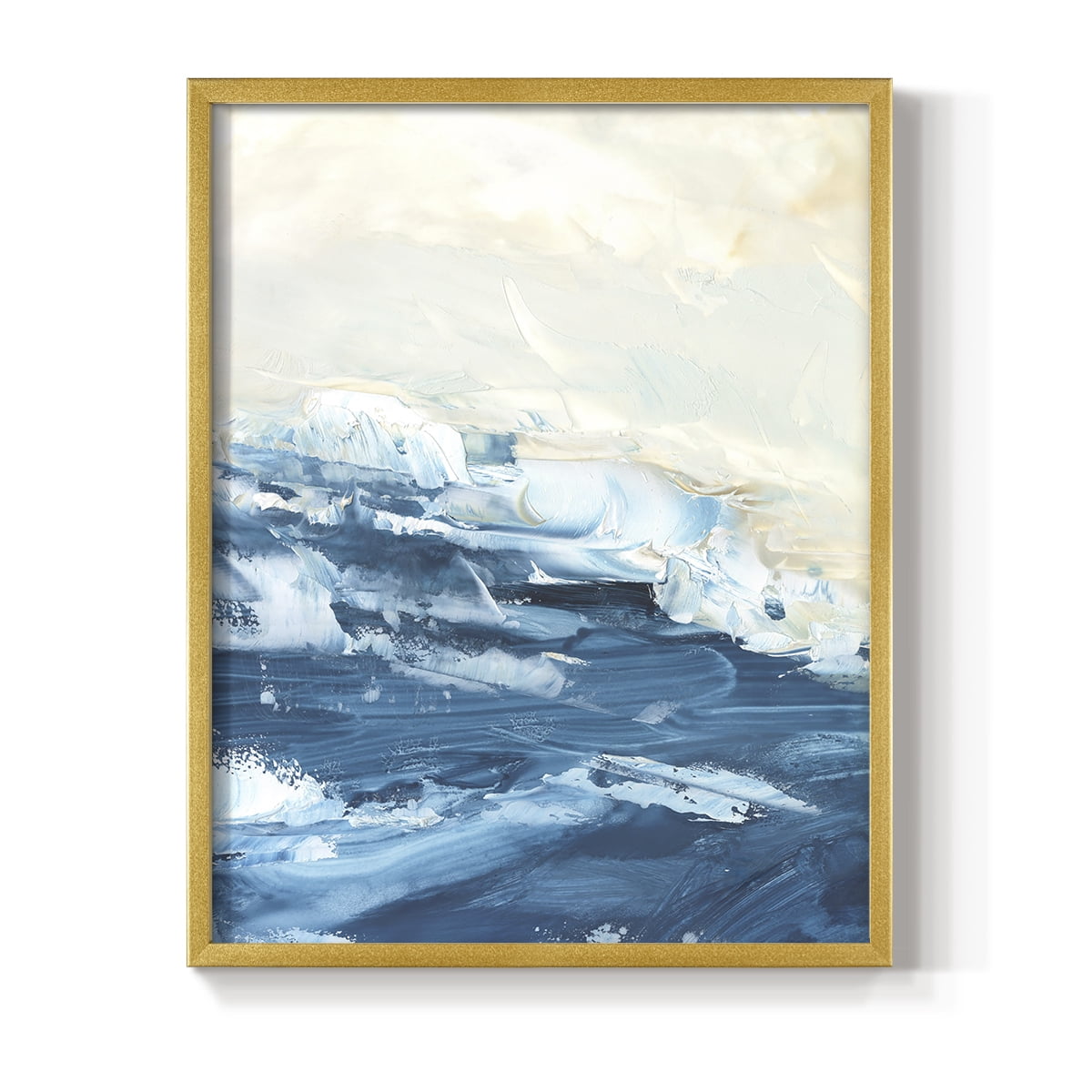 Wave after Wave I Framed Print in Gold Solid Wood 8 x 10 Framed Print