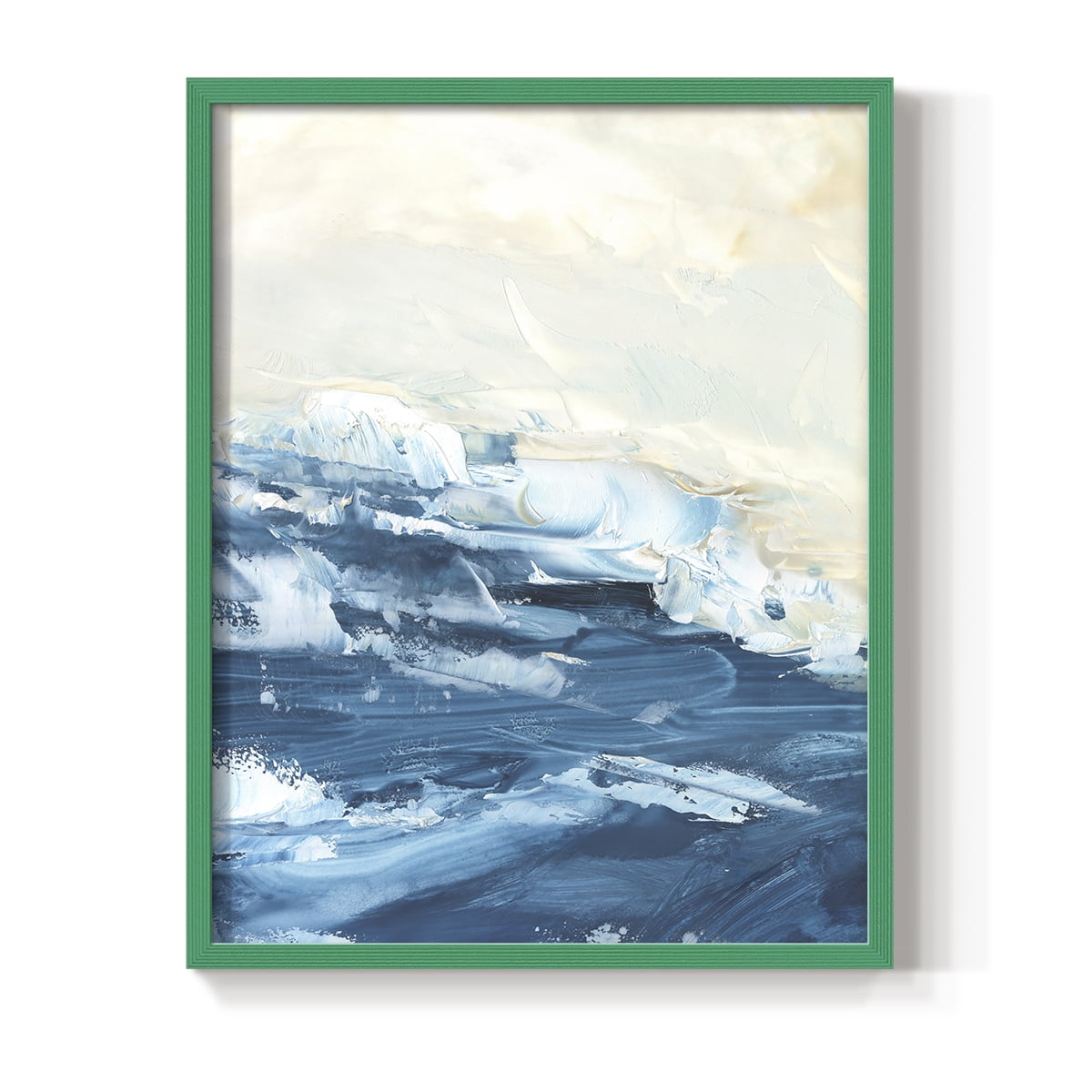 Wave after Wave I Framed Print in Green Solid Wood 11 x 14 Framed Print