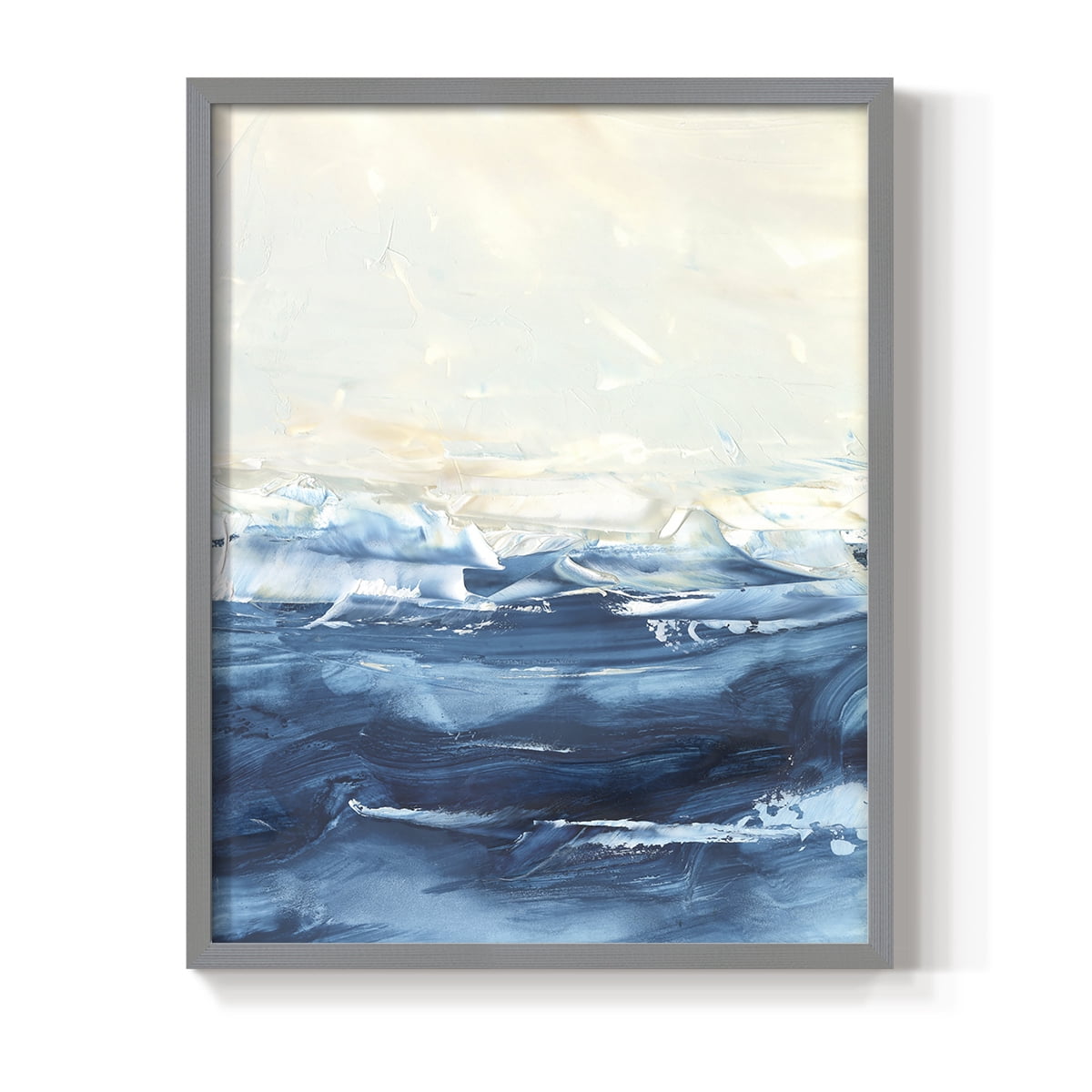 Wave after Wave II Framed Print in Gray Solid Wood 16 x 20 Framed Print