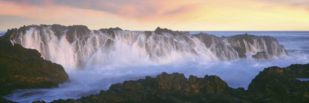 Wave breaking on rocks Playa Cerritos Cerritos Baja California Sur Mexico Canvas Art - Panoramic Images (12 x 36)