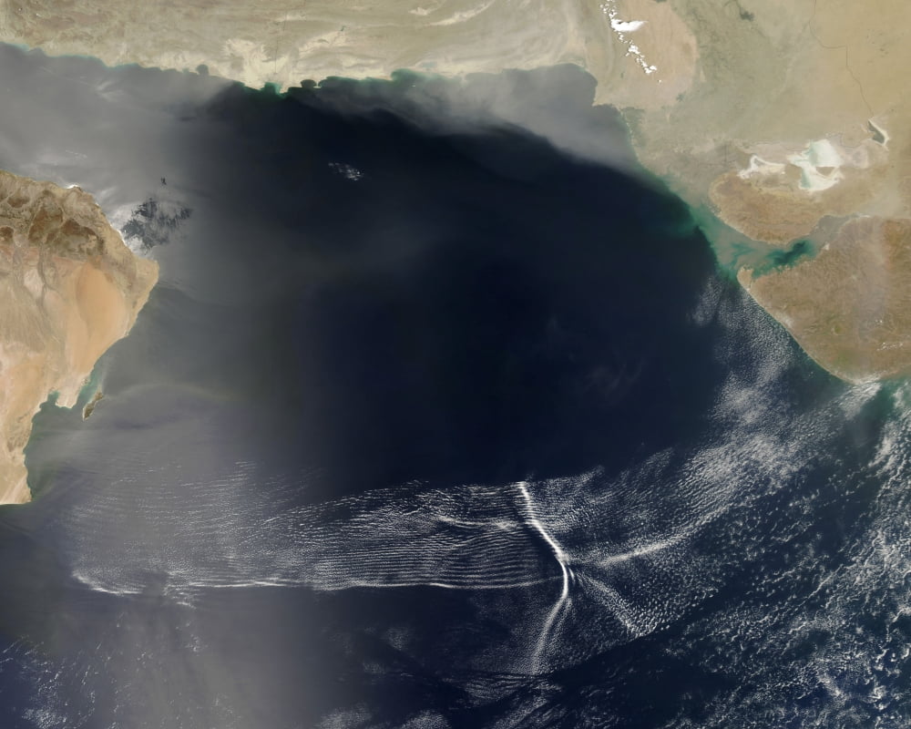 Wave clouds over the Arabian Sea Canvas Art - Stocktrek Images (31 x 25)
