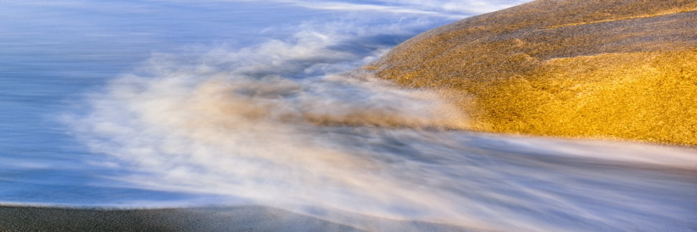 Wave striking a granite boulder Lands End Baja California Sur Mexico Canvas Art - Panoramic Images (36 x 12)
