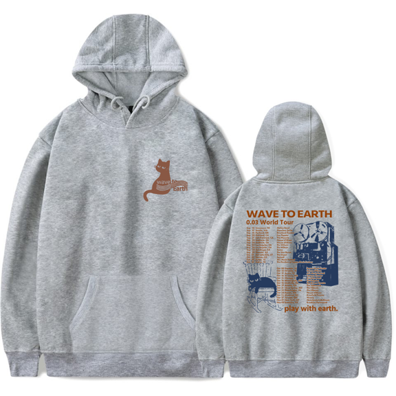 Wave to Earth Merch Cat 0.03 World Tour Hoodie Fashion Band Winter Hoodies Men Women Long Sleeve Sweatshirt Pullover Top