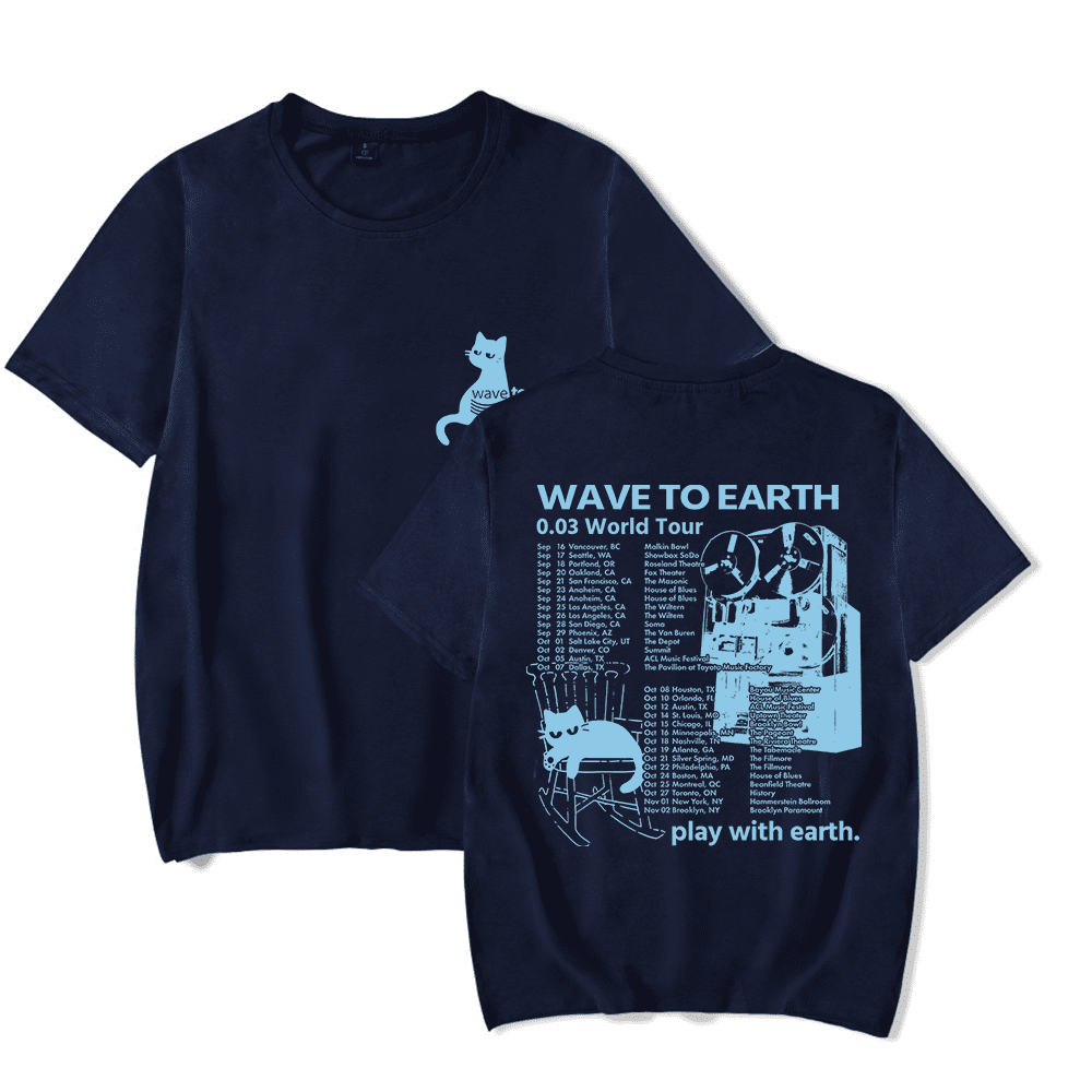 Wave to Earth Merch Cat 0.03 World Tour T-shirt Fashion Band