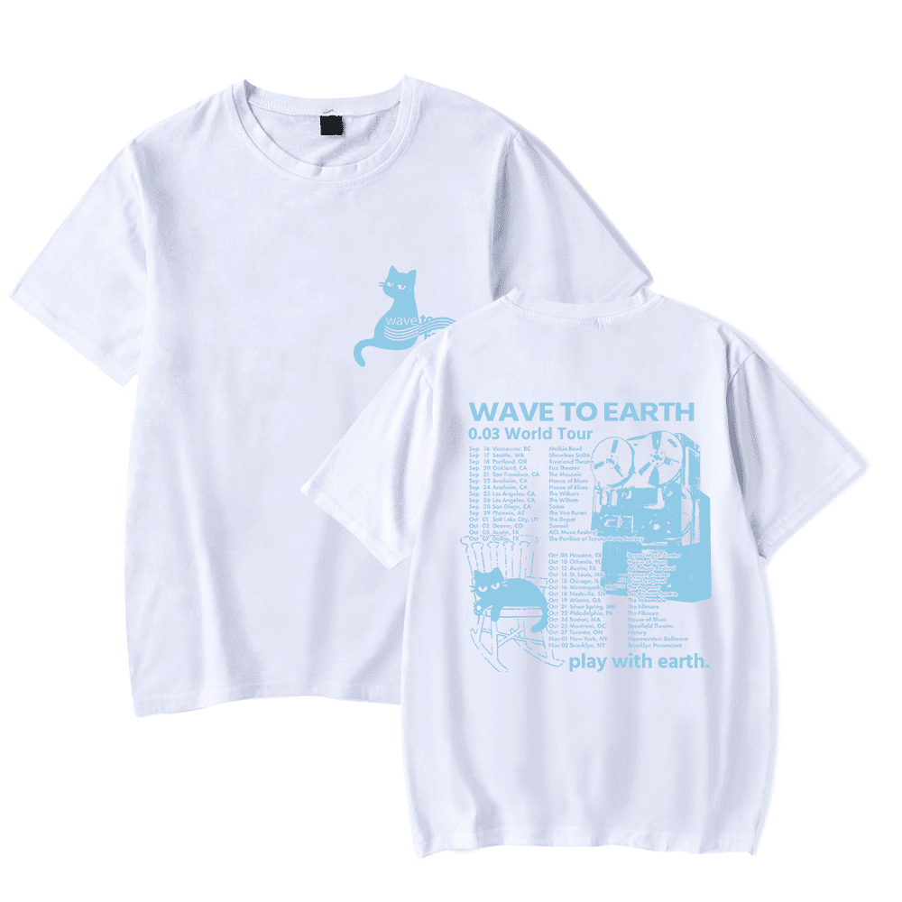 Wave to Earth Merch Cat 0.03 World Tour T-shirt Fashion Band