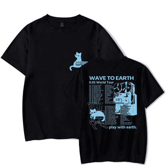 Wave to Earth Merch Cat 0.03 World Tour T-shirt Fashion Band t shirt Men Women Short Sleeve Tee Crewneck Top