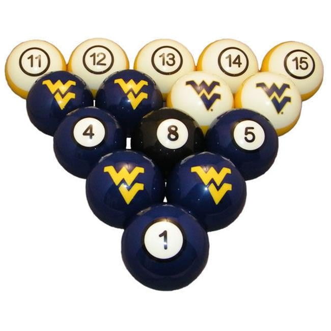 West Virginia University Blue and White Resin Billiard Ball Set