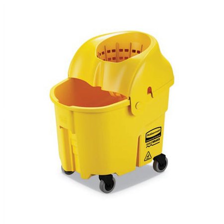 WaveBrake 2.0 Bucket/Wringer Combos Down-Press, 35 qt, Plastic, Yellow