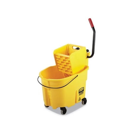 WaveBrake 2.0 Bucket/Wringer Combos Side-Press, 35 qt, Plastic, Yellow