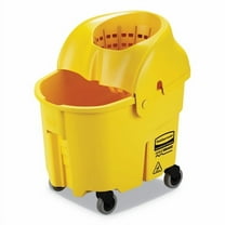 WaveBrake Institution Bucket and Wringer Combos, Down-Press, 35 qt, Plastic, Yellow | Bundle of 2
