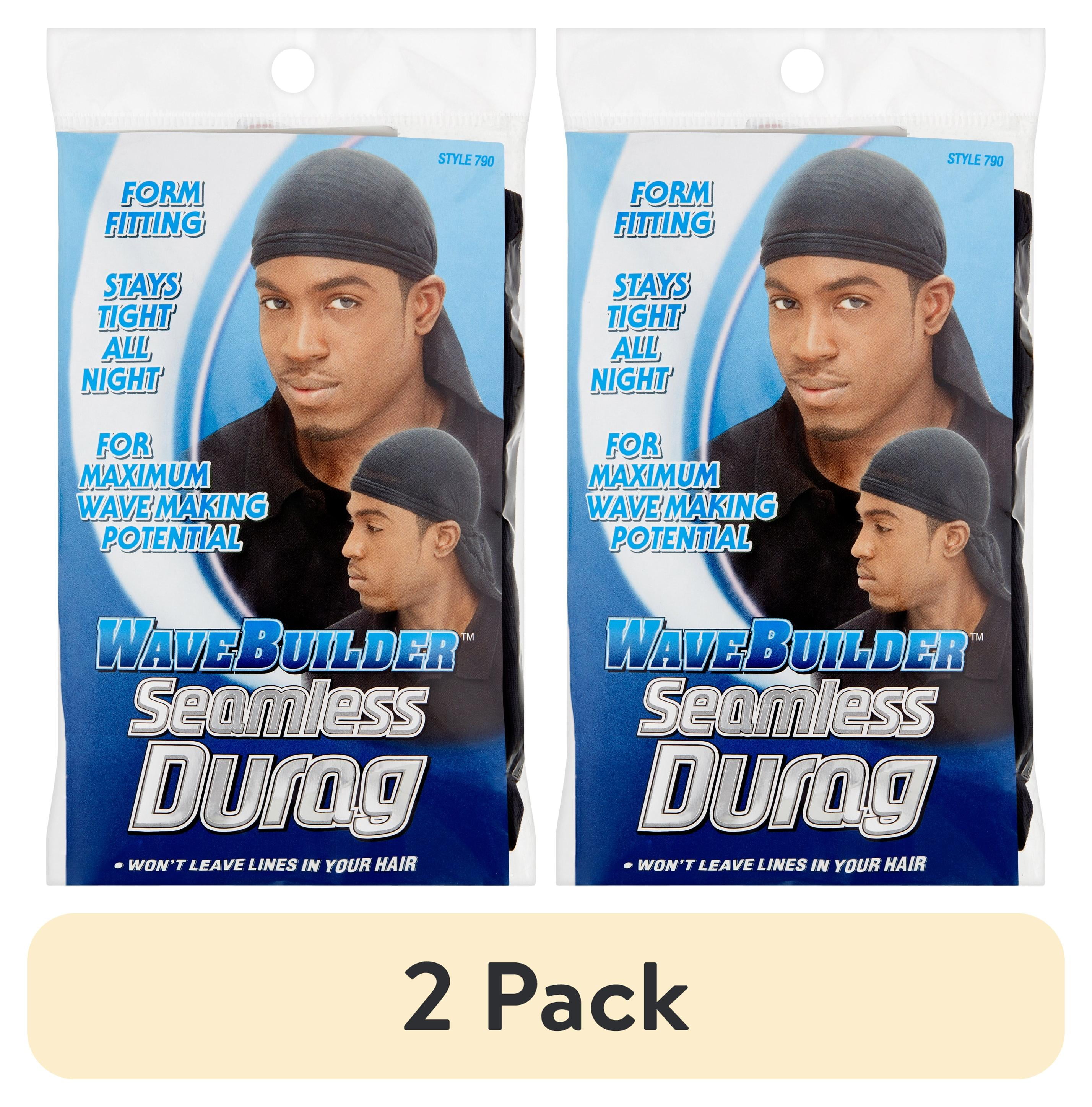 WaveBuilder Seamless Durag, Black, 1 Count 