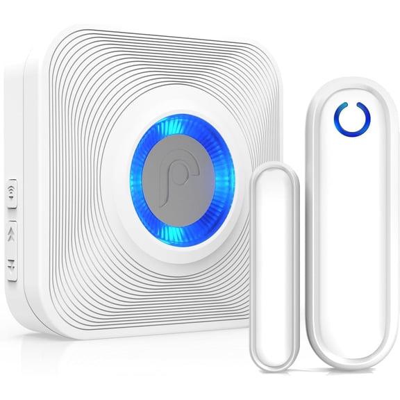 WaveLink Wireless Door Chime with 500 Feet Ran, 58 Tunes, 5 Volume Levels & LED Indicators for Home/Business/Office (1 Receiver + 1 Sensor)