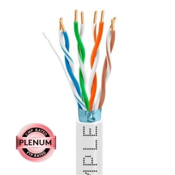WaveNet 4017-N 1000 ft. 350MHz Gigabit Cat5e Bulk FTP Shielded Plenum CMP Solid Bare Copper Network Ethernet Cable, White