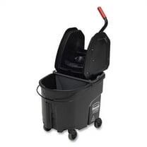 Wavebrake 2.0 Bucket/wringer Combos, Down-Press, 35 Qt, Plastic, Black | Bundle of 2