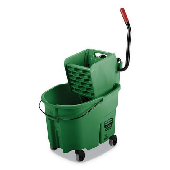 Wavebrake 2.0 Bucket/wringer Combos, Side-Press, 35 Qt, Plastic, Green | Bundle of 5 Each
