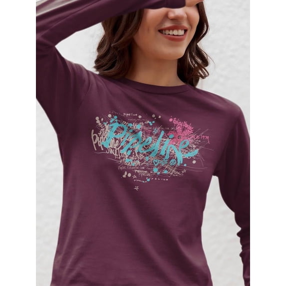 Waveflower Color Splash Long Sleeve T-Shirt Women's -Pipeline