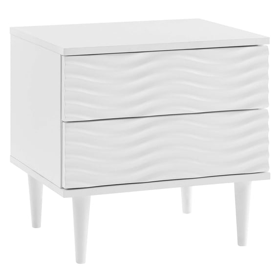 Modway Wavelet 2-Drawer Nightstand in White