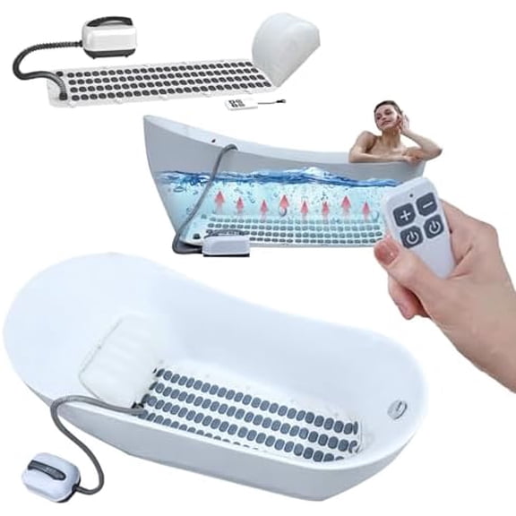 Wavemat Bathtub Massage Cushion,6-Speed Bubbles Wave Mat for Tub,Home Spa Bubble Bath Massager with Inflatable Pillow$$Home Decor, Kitchen, & Other